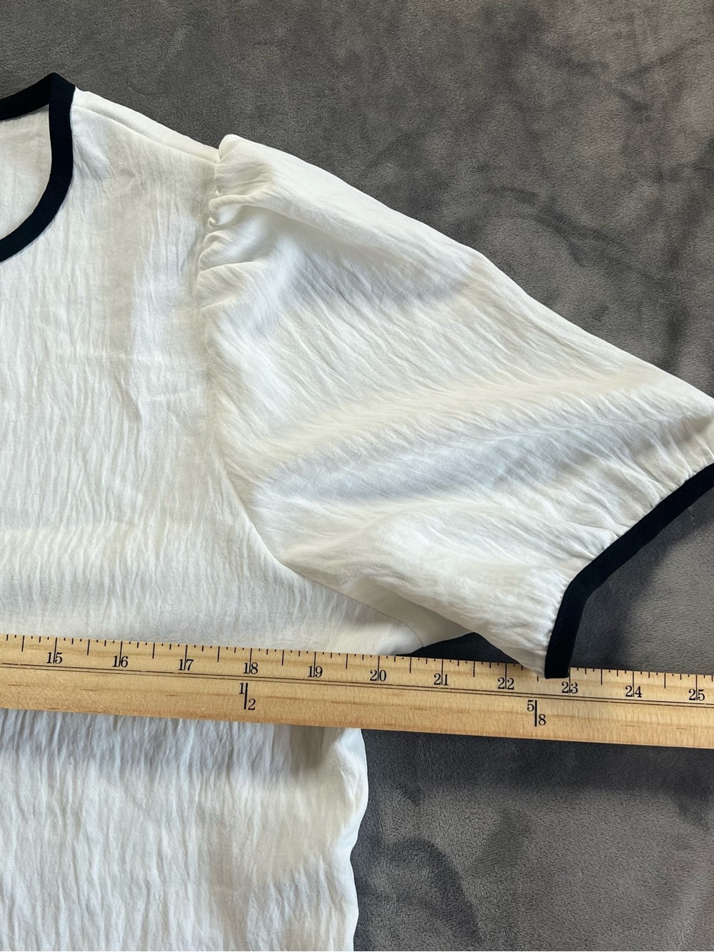 CHANEL style White Blouse with Black Trim and Ties - Picture 6 of 8